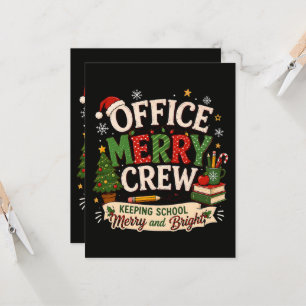 Invitación Equipo alegre de la oficina de Navidad manteniendo