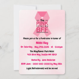 Invitación Equipo de apoyo al cáncer de mama Cinta rosa Perso