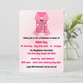Invitación Equipo de apoyo al cáncer de mama Cinta rosa Perso
