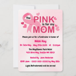 Invitación Equipo de apoyo al cáncer de mama Cinta rosa Perso