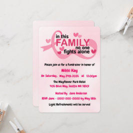 Invitación Equipo de apoyo al cáncer de mama Cinta rosa Perso