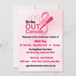 Invitación Equipo de apoyo al cáncer de mama Cinta rosa Perso