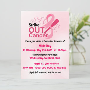 Invitación Equipo de apoyo al cáncer de mama Cinta rosa Perso