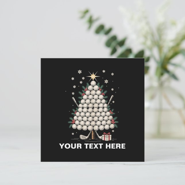 Invitación Equipo de árbol de Navidad de golf personalizado F (Anverso de pie)