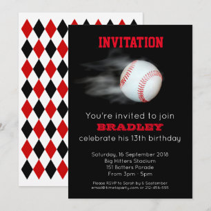 Invitación Equipo de béisbol Pitch The Ball personalizado edi