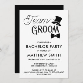 Invitación Equipo de Boda del partido del bachiller Groom