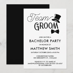 Invitación Equipo de Boda del partido del bachiller Groom