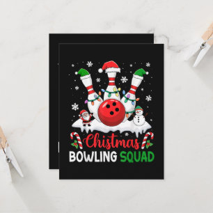 Invitación Equipo de Bolos de Navidad Luces de Navidad Santa