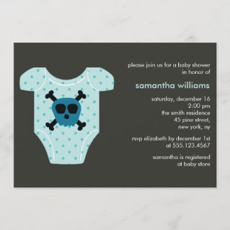 Invitación Equipo de calavera azul Baby Shower