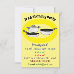 Invitación Equipo de cocina ilustracion personalizado