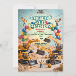 Invitación Equipo de construcción moderna de camiones de cons