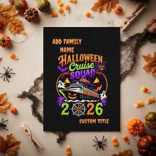 Invitación Equipo de crucero de Halloween 2026 Camisetas de c