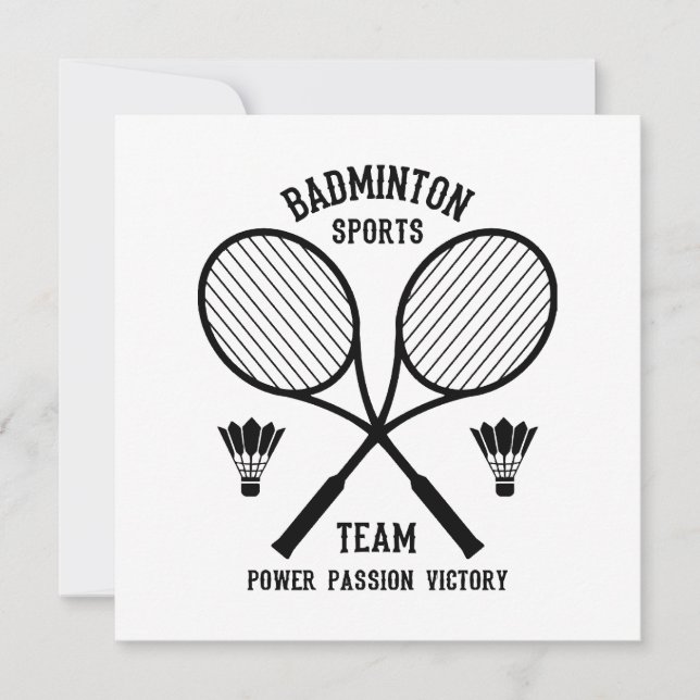 Invitación Equipo de deportes de bádminton (Anverso)