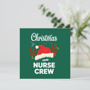 Invitación Equipo de enfermera de Navidad Gorro de Santa Pasc