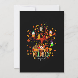 Invitación Equipo de Farmacia Divertida Calabaza Pastilla Árb