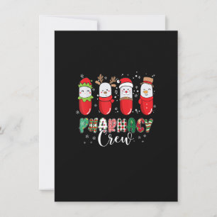 Invitación Equipo de Farmacia Pastillas de Navidad Muñeco de