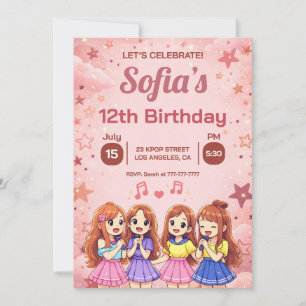 Invitación Equipo de Mejores Amigos de Anime Cumpleaños