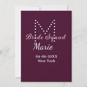 Invitación Equipo de novia agregar nombre monograma damas de