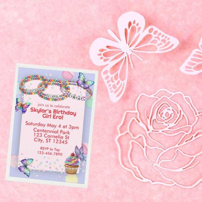 Invitación Era de la Cumpleañera, Pulsera de Amistad Cumpleañ (Subido por el creador)