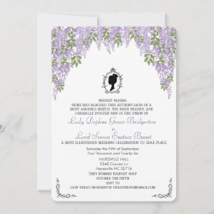 Invitación Era de regencia mínima Wisteria Floral Romántica