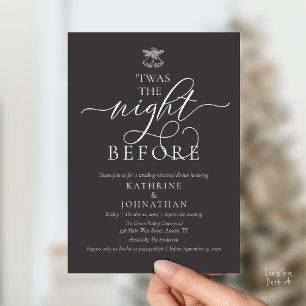 Invitación Era la noche antes de la cena de ensayo elegante