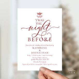 Invitación Era la noche antes de la cena de ensayo elegante