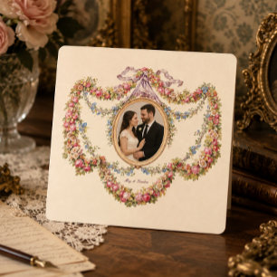Invitación Era Victoriana Rococó Guirnaldas Florales Oval Bod