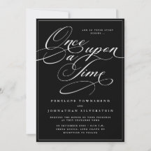 Érase una vez boda gótica de script negro