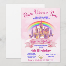 Invitación Érase Una Vez Castillo De Princesa Cumpleaños