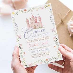 Invitación Érase Una Vez Castillo De Princesa Cumpleaños 1
