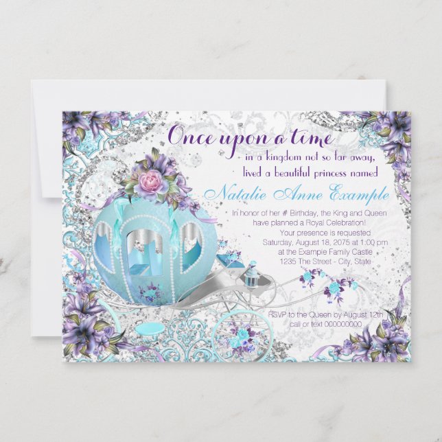 Invitación Érase una Vez Cuento de Hadas Princesa Cumpleaños (Anverso)