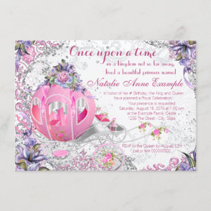 Invitación Érase una Vez Cumpleaños de Cuento de Hadas de Luj