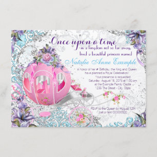 Invitación Érase una vez cumpleaños de princesa de cuento de