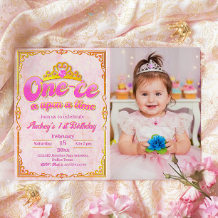 Invitación Erase Una Vez - Cumpleaños niña 1º con Foto