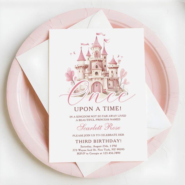 Invitación Érase Una Vez Cumpleaños Princesa Castillo Niña (Subido por el creador)