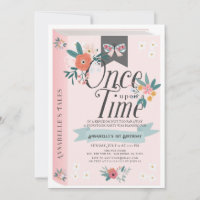 Érase una vez el Chica Floral Rosa 1er cumpleaños