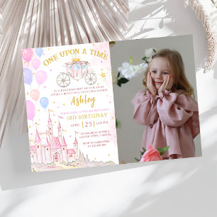 Invitación Érase una vez el cumpleaños del castillo de la pri