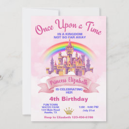 Invitación Érase Una Vez El Cumpleaños Del Castillo Princesa