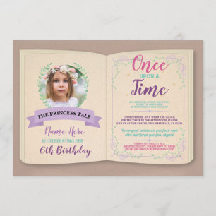 Invitación Érase Una Vez El Cumpleaños Del Libro De Historias