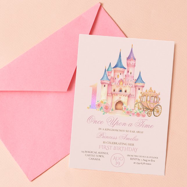 Invitación Érase una vez el Personalizado Castle Princess Bir (Subido por el creador)