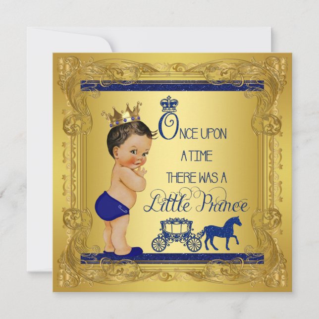 Invitación Érase una vez el príncipe de la etnia bebé niño du (Anverso)