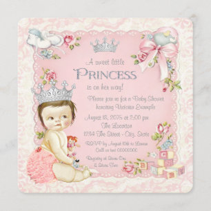 Invitación Érase Una Vez Fiesta de Bebé Princesa