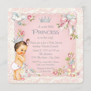 Invitación Érase una Vez Fiesta de Bebé Princesita