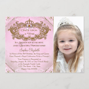 Invitación Érase una vez fiesta de cumpleaños de princesa