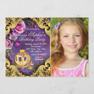 Invitación Érase Una Vez Fiesta de Cumpleaños de Princesa de 