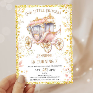 Invitación Érase una vez la princesa portadora 7 cumpleaños