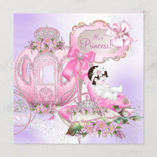 Invitación Érase Una Vez Princesa Baby Shower Rosa Purpura