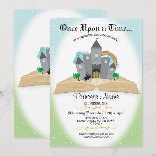 Invitación Érase una vez princesa Birthday del libro de la
