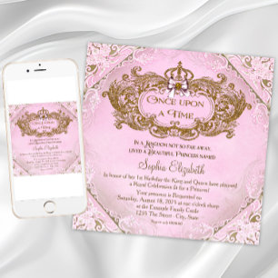 Invitación Érase Una Vez Princesa Cumpleaños 1