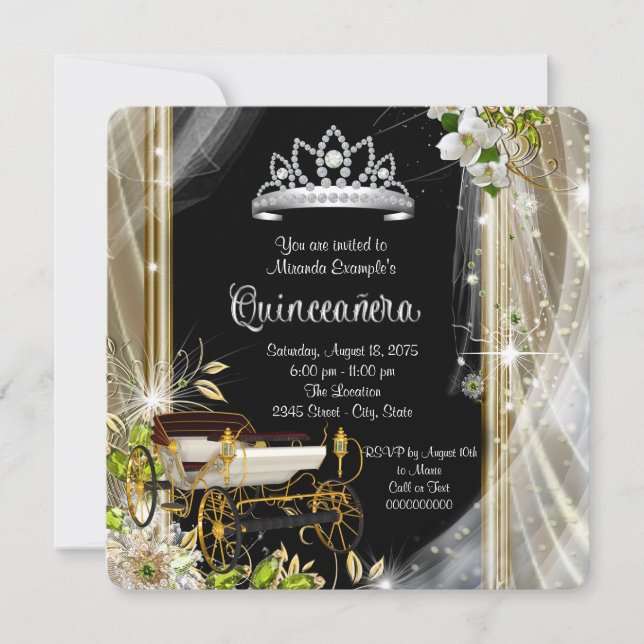 Invitación Érase una vez princesa Quinceañera (Anverso)